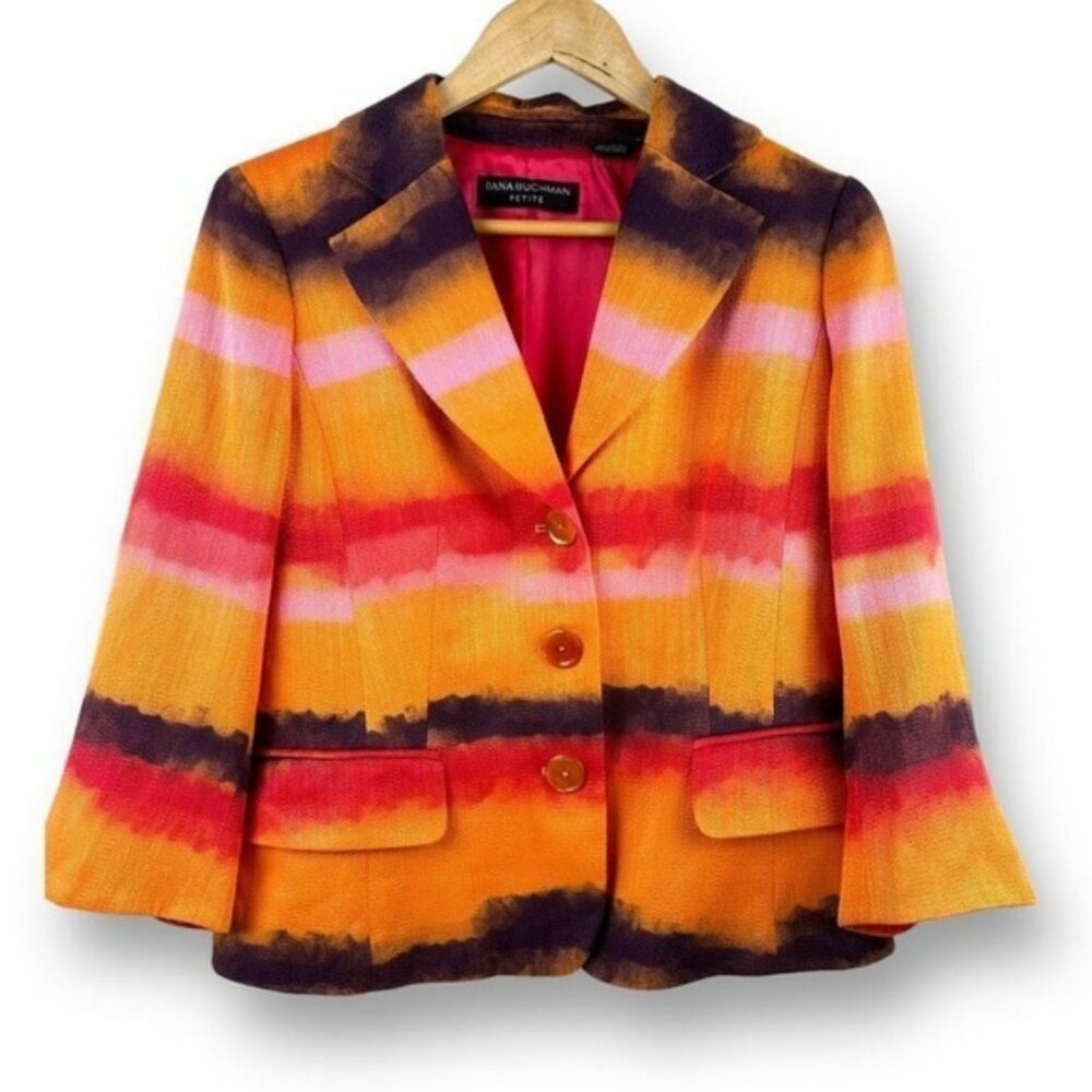 Dana Buchman Orange and Pink Sport Coat with Artistic Gradient